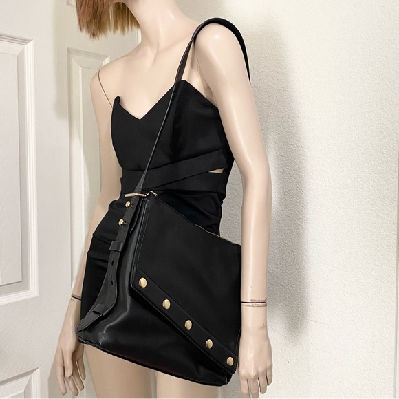 Marc Jacobs Downtown Studded Black Leather Crossbody Bag - Picture 3 of 15